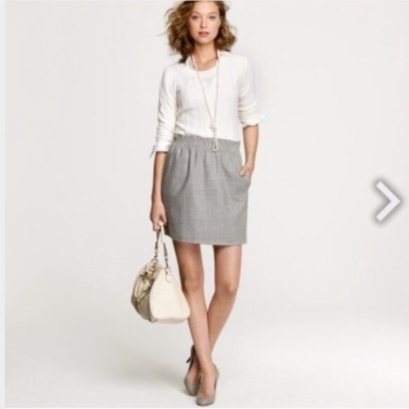 J Crew Wool Sidewalk City Skirt in slate blue NWT - Picture 7 of 7